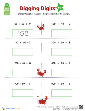 Digging Digits: Practice Place Value