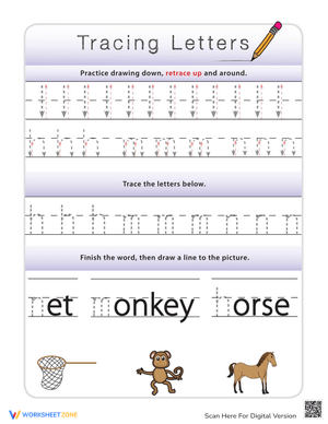 Tracing Lowercase Letters: Handwriting