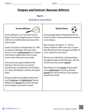 Compare and Contrast Athletes