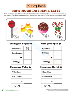 Subtraction with Money