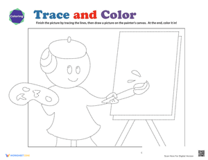 Tracing Practice: Trace the Painter