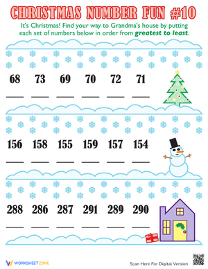 Christmas Numbers Skill Building Activity