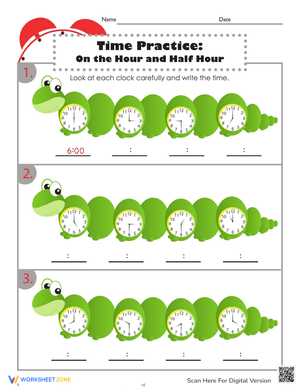 Time Review: Hour and Half Hour Practice