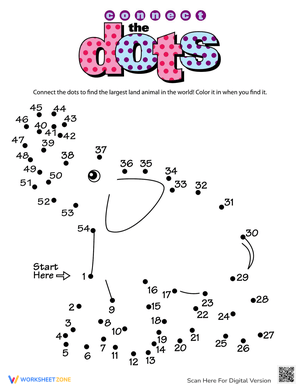 Connect the Dots: Reveal an Elephant