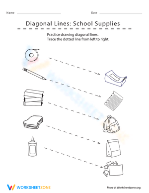 Diagonal Lines: School Supplies
