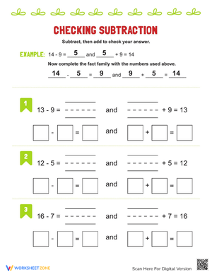 Checking Subtraction: Accuracy Practice