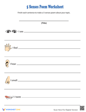 Five Senses Poem: Sensory Writing Activity