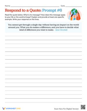 Respond to a Quote Prompt: Creative Writing