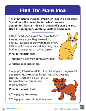 Reading Comprehension: Find the Main Idea