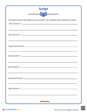 Creating a Book Script: Writing Activity