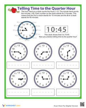 Telling Time to the Quarter Hour