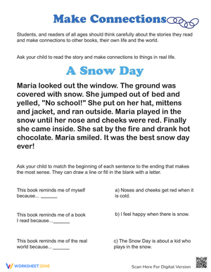 Making Connections in Reading Worksheet