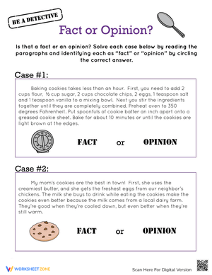 Facts vs Opinions Worksheet
