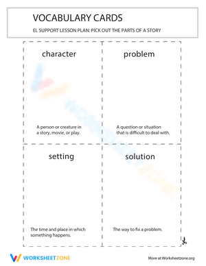 Vocabulary Cards: Pick out the Parts of a Story