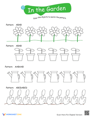 Creative Color Pattern Garden Worksheet