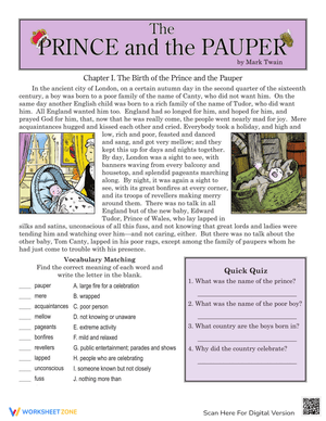Reading Comprehension: Prince and the Pauper