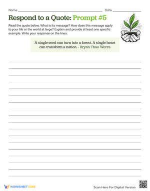 Quote Response Prompt: Critical Thinking