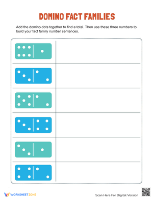 Domino Fact Families: Math Worksheet