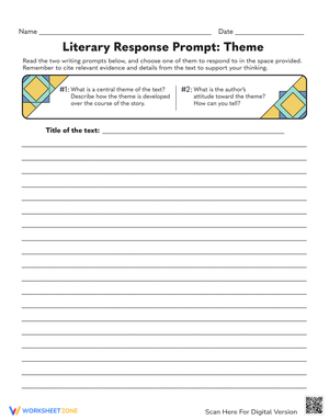 Theme Literary Response Prompt