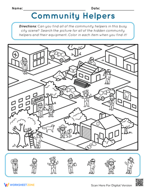 Community Helper Hunt: Career Exploration Worksheet