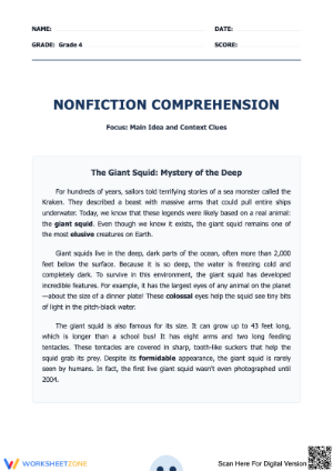 Nonfiction Comprehension: Main Idea