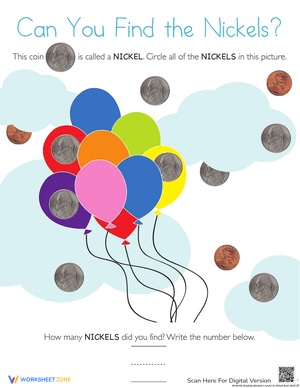 Counting Nickels: Money Math Worksheet