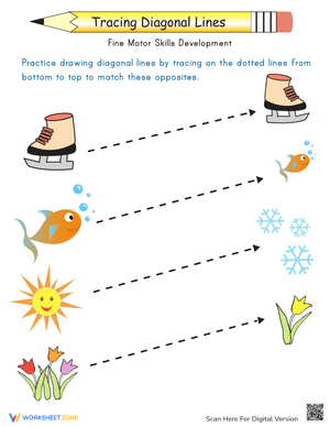 Tracing Diagonal Lines: Match the Opposites