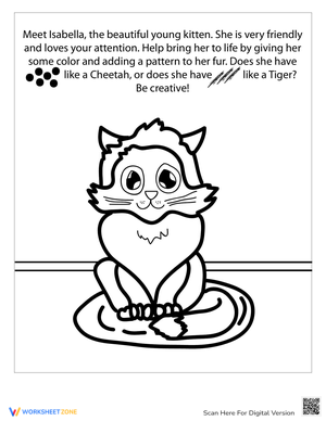 Kitten Pattern Practice: Visual Skills Worksheet