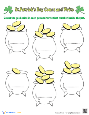 Counting Coins: St. Patrick's Day Math Worksheet