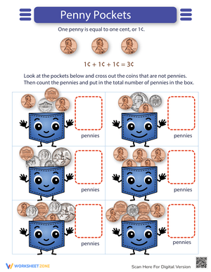 Penny Pockets: A Story and Activities Worksheet