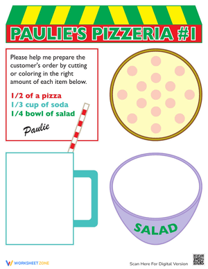 Visual Fractions Worksheet for Math Practice