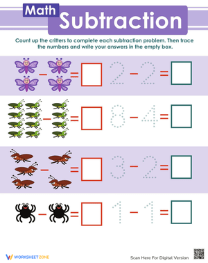 Bug Subtraction: Fun Math Practice Worksheet