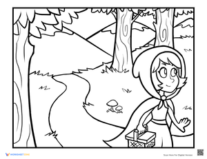 Color Little Red Riding Hood: Fun Coloring Page