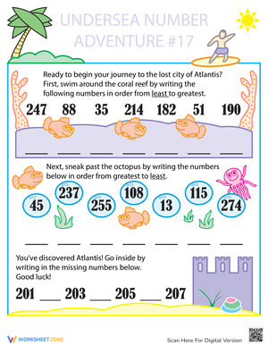 Put Numbers in Order: Sequencing Numbers Worksheet