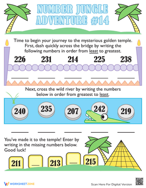 Putting Numbers in Order: Practice Worksheet