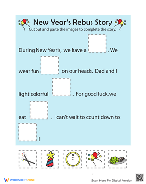 New Year Rebus: Puzzle Worksheet