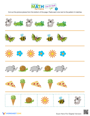 Cut Patterns: Fine Motor Skills Worksheet