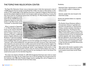 Topaz War Relocation Center: History Worksheet