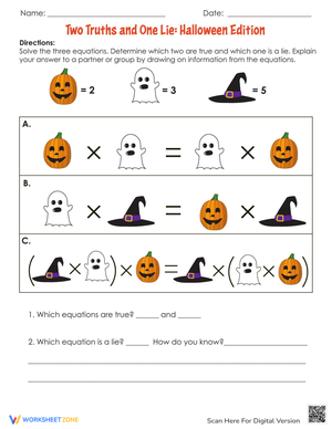 Halloween Two Truths and One Lie Game
