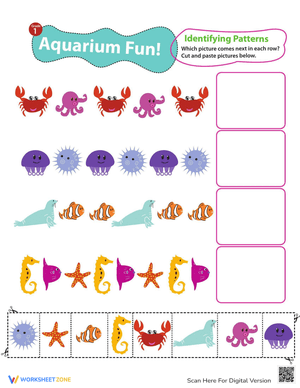 Aquarium Fun: Identifying Patterns Worksheet