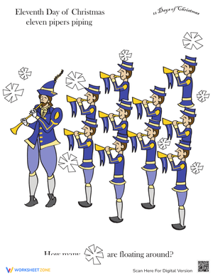 Eleven Pipers Piping: Christmas Carol Worksheet