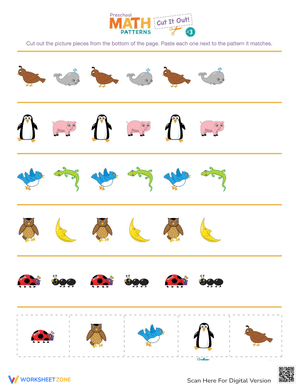 Cut and Create: Patterns Cutting Worksheet