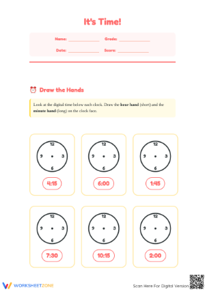 Essential 2.MD.C.7 Worksheet | Grade 2 Time to 5 Minutes