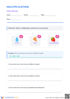 Grade 4 Multiplication Worksheet | Printable Daily Specials