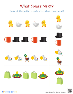 What Comes Next? Pattern Recognition Worksheet