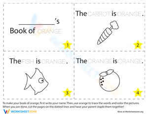 My Book of Orange - Trace and Color Activities for Kids 