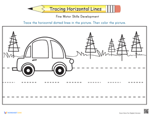Practice Tracing Horizontal Lines