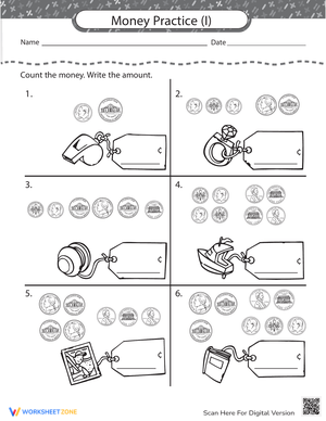 Money Match: Find the Price Worksheet