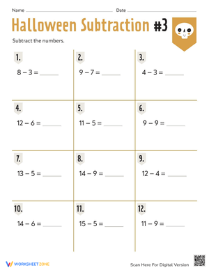Halloween Subtraction: Spooky Math Fun
