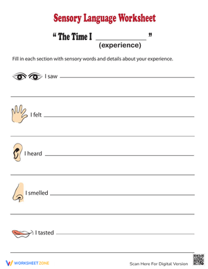 Sensory Language: Practice Worksheet